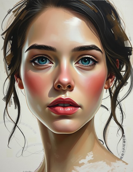 Painted portrait painting example
